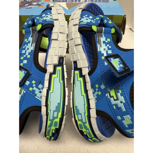 Skechers Mine-Craft Mega-Splash 4K Boys/Girls Sandals Hoop&Loop Strap Sz 1 New - Picture 7 of 16